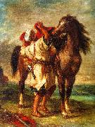 Arab Saddling his Horse, Eugene Delacroix